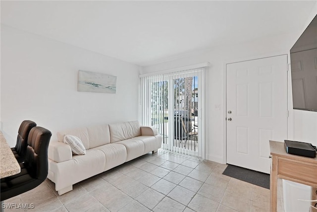 view of tiled living room