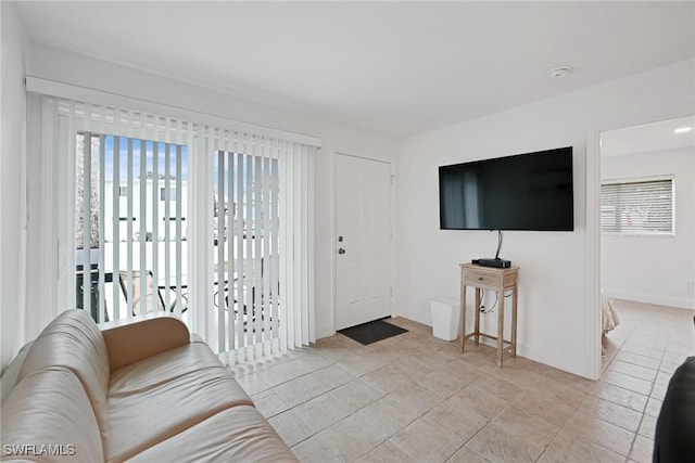 view of tiled living room