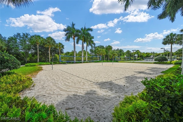 view of home's community with volleyball court