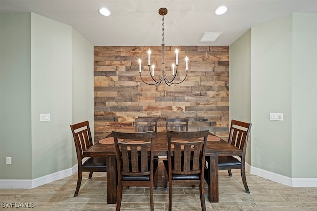 dining area with a chandelier