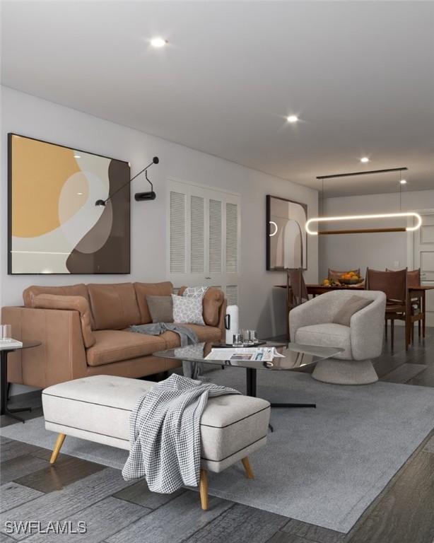 living room featuring hardwood / wood-style floors