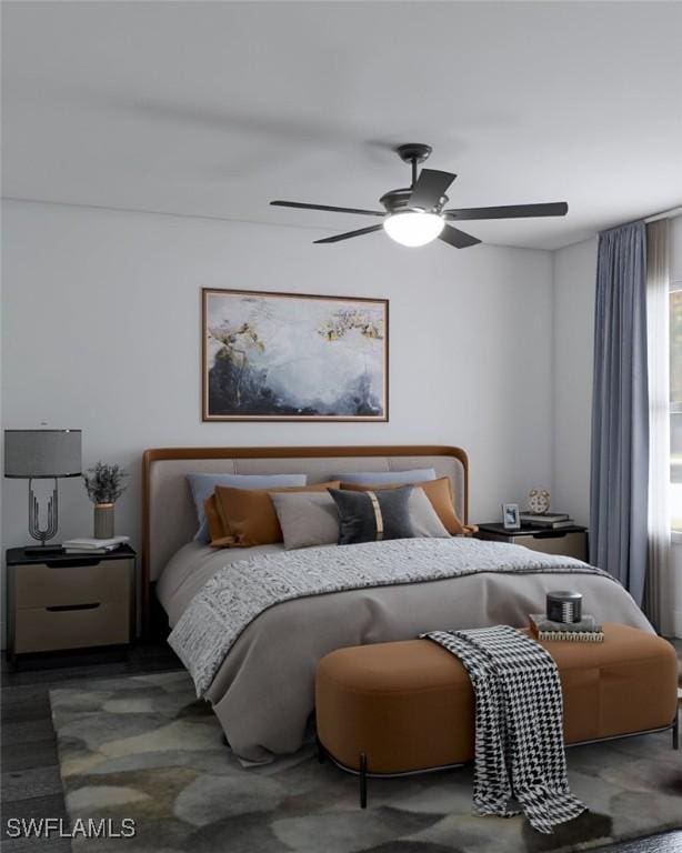 bedroom with ceiling fan