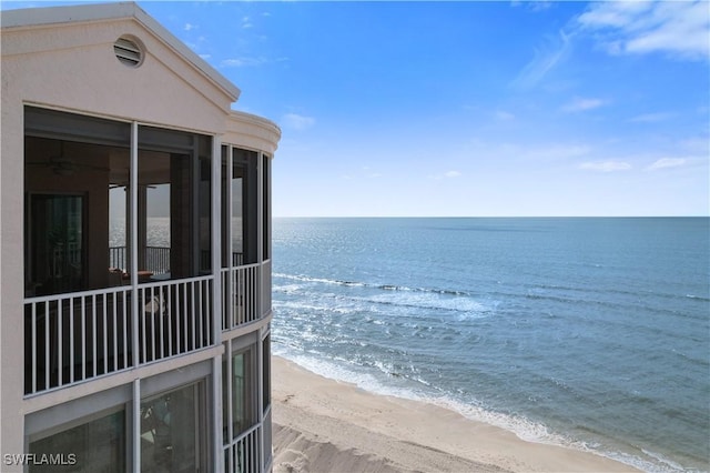 water view with a view of the beach