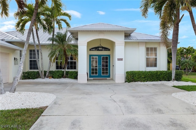 property entrance with french doors