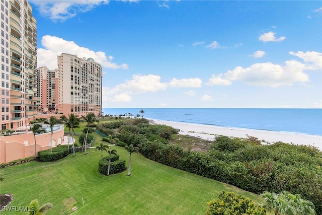 property view of water with a view of the beach