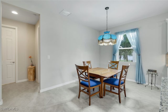 view of tiled dining room