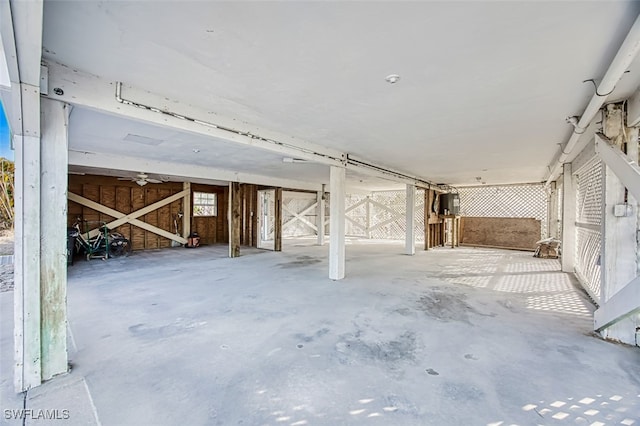 interior space with concrete floors