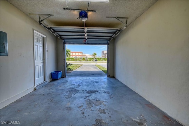 garage with electric panel