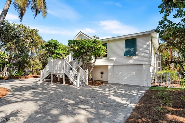 beach home with a garage