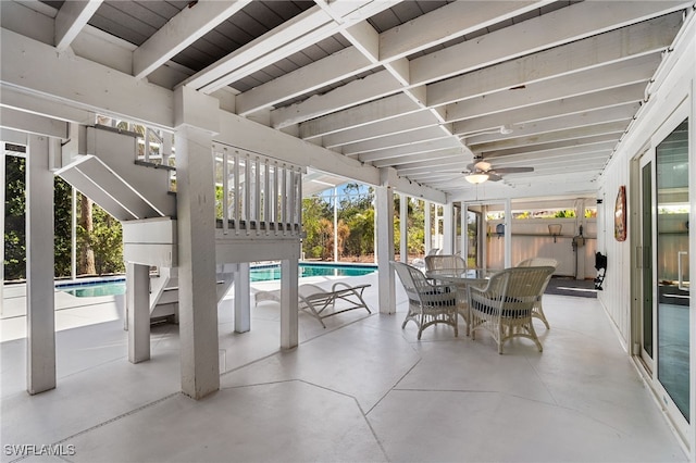 view of patio / terrace featuring ceiling fan