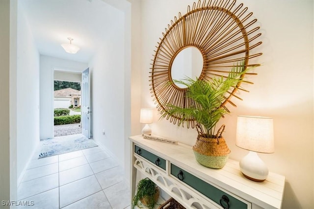 interior space with light tile patterned floors