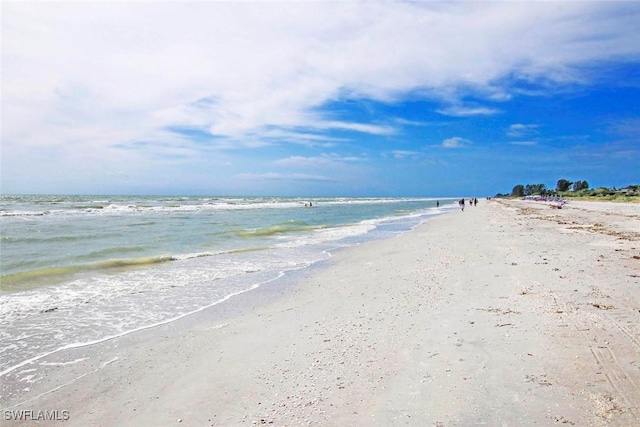 property view of water with a beach view