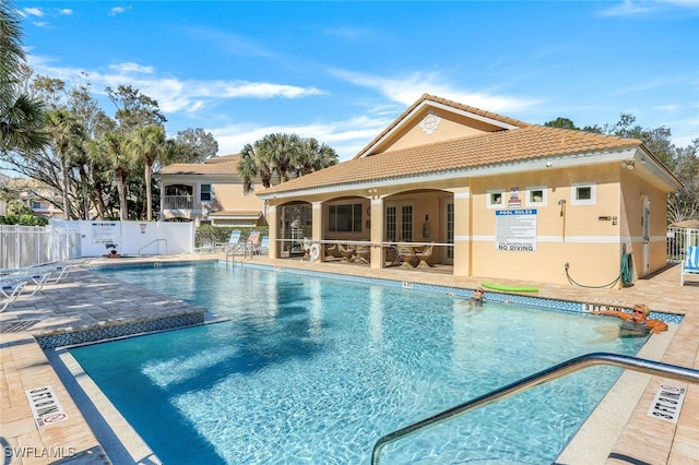 view of pool with a patio