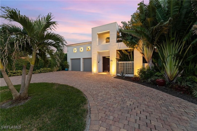 contemporary house featuring a garage