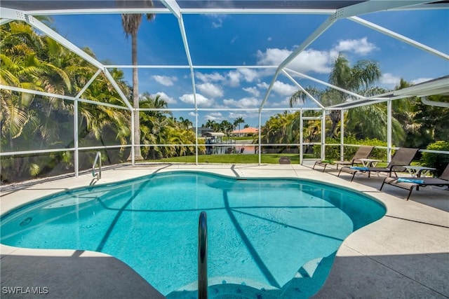 4142 SW 22nd Ct, Cape Coral, FL 33914 - outdoor pool with a patio and a lanai