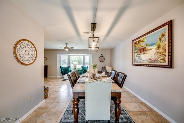 view of tiled dining space