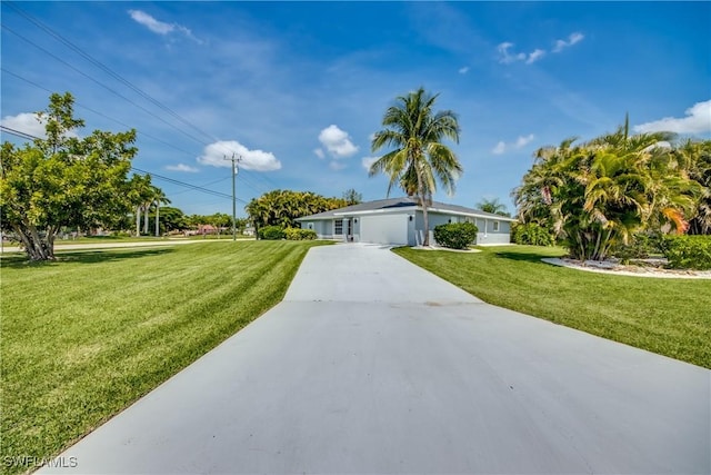 view of front of house with a front lawn