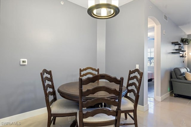 view of tiled dining area