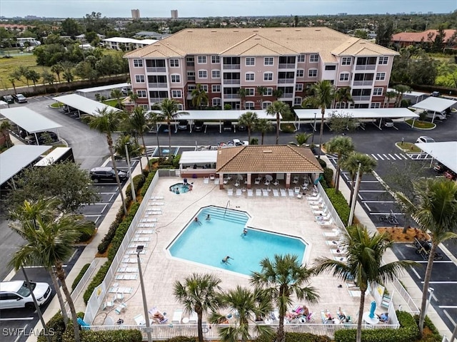 view of pool featuring a patio area