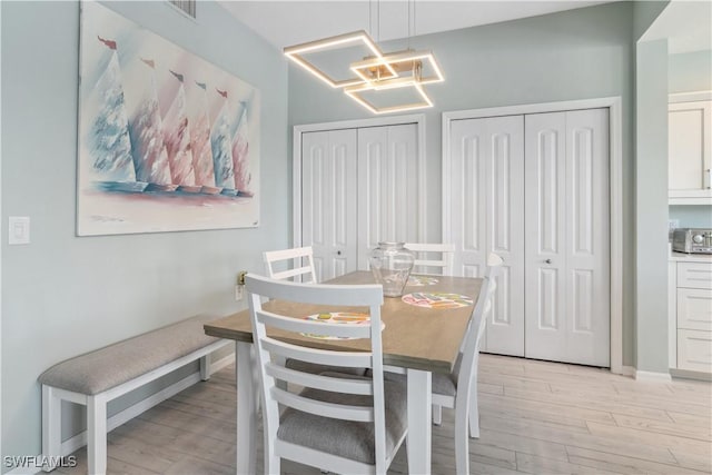 dining area featuring light hardwood / wood-style flooring