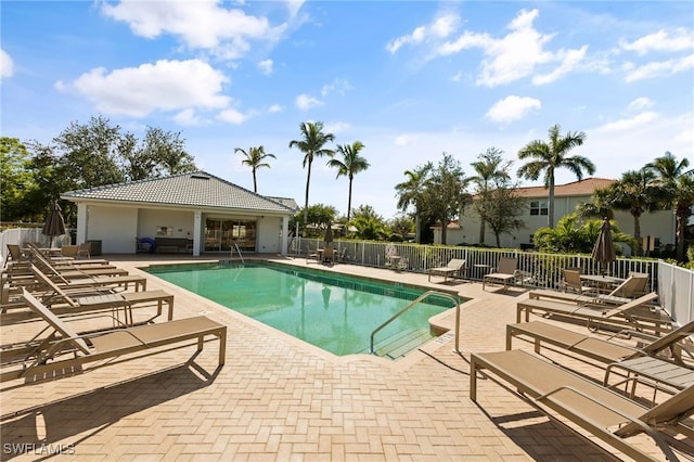 view of pool with a patio area