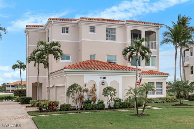 view of property featuring a garage