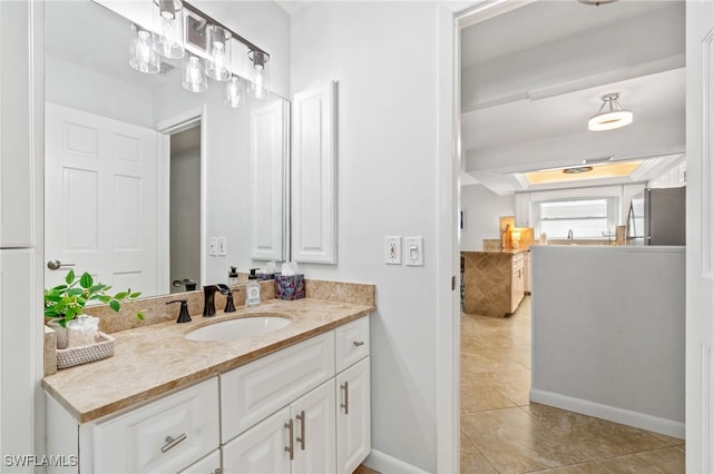 bathroom featuring tile patterned floors and vanity