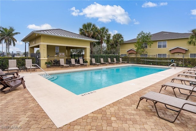 view of pool featuring a patio area