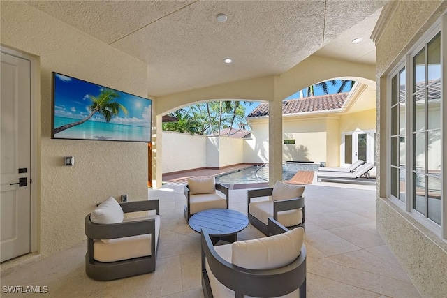 view of patio / terrace featuring an outdoor living space