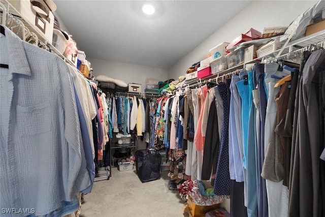 view of walk in closet