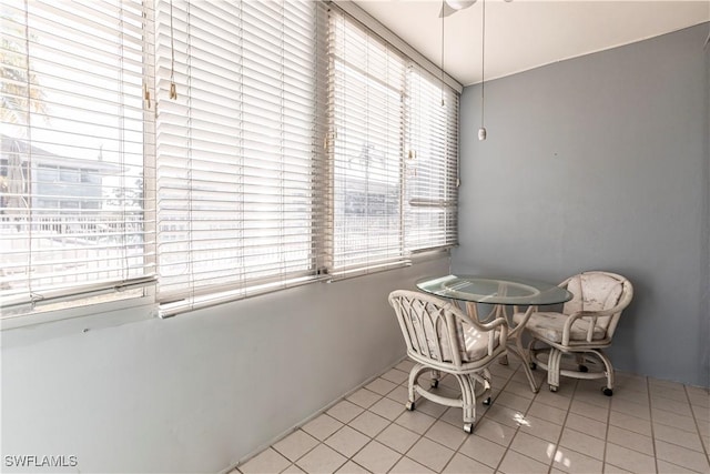 dining area with tile patterned floors