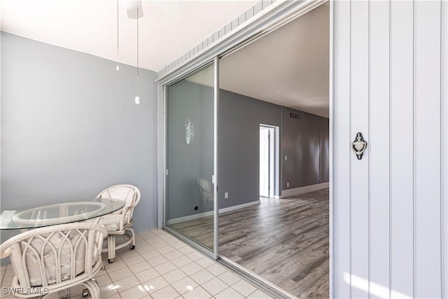 bathroom with wood-type flooring