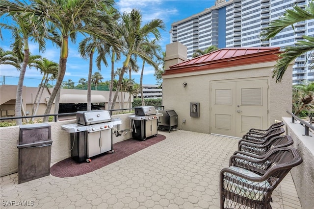 view of patio featuring area for grilling