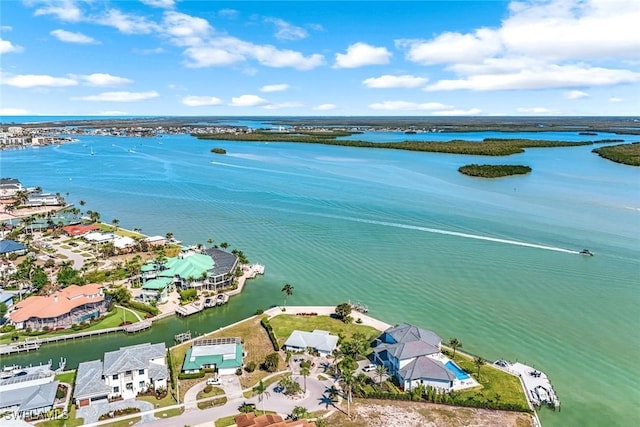 980 Iris Ct, Marco Island, FL 34145 - drone / aerial view featuring a water view and a residential view