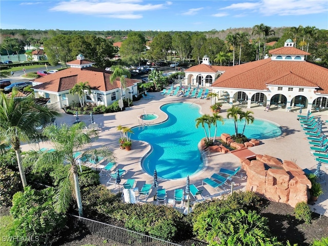 view of pool with a patio