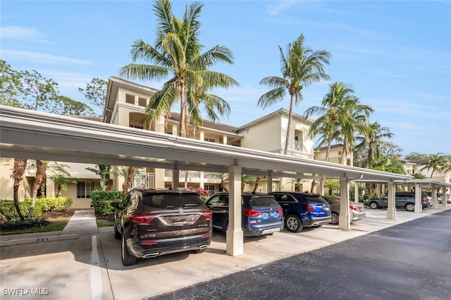 view of parking featuring a carport