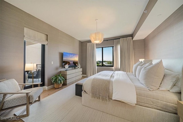 bedroom featuring hardwood / wood-style flooring