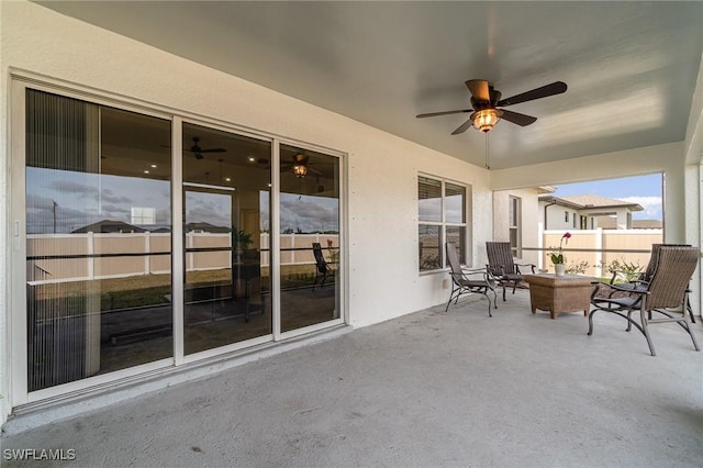 view of patio / terrace with ceiling fan