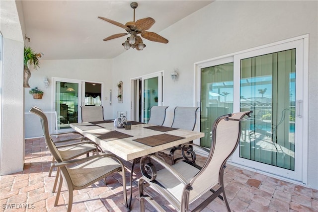 view of patio / terrace featuring ceiling fan