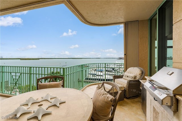 balcony with a water view