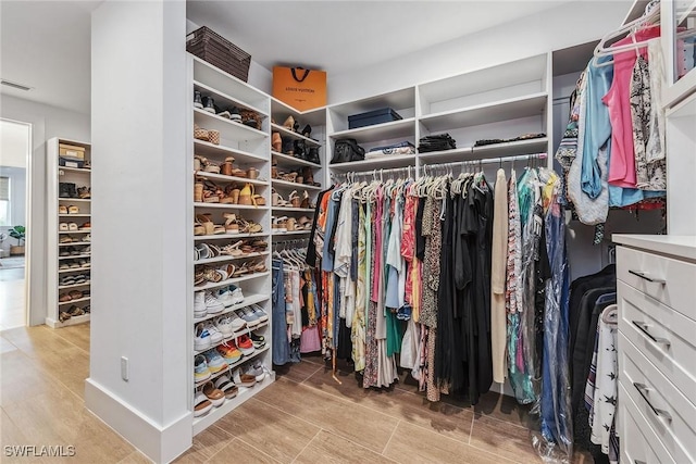 view of walk in closet