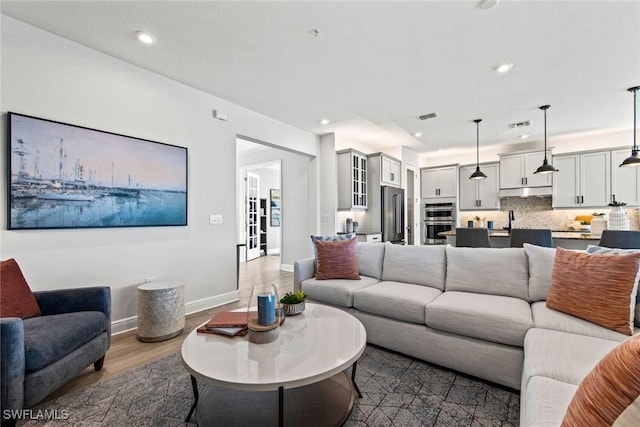 living room featuring hardwood / wood-style flooring