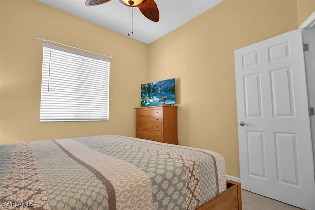 bedroom featuring ceiling fan