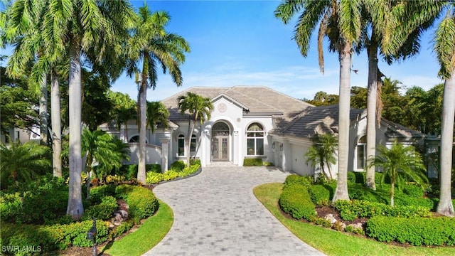 view of front of house with a garage