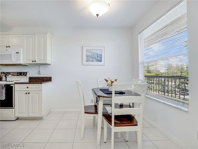 view of tiled dining space