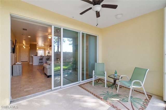 view of patio / terrace with ceiling fan