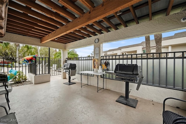 view of patio / terrace featuring a grill