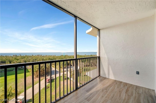 balcony with a water view