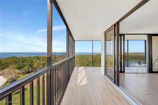 balcony with a water view