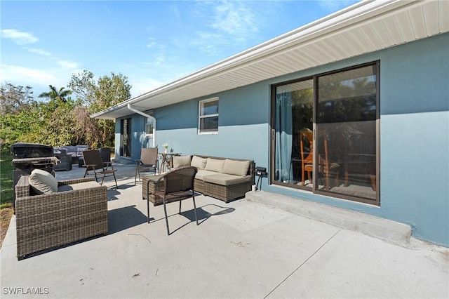 view of patio / terrace with an outdoor hangout area and area for grilling